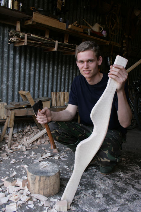 Ash wood - The yoke is a piece of wood shaped for carrying the canoe 